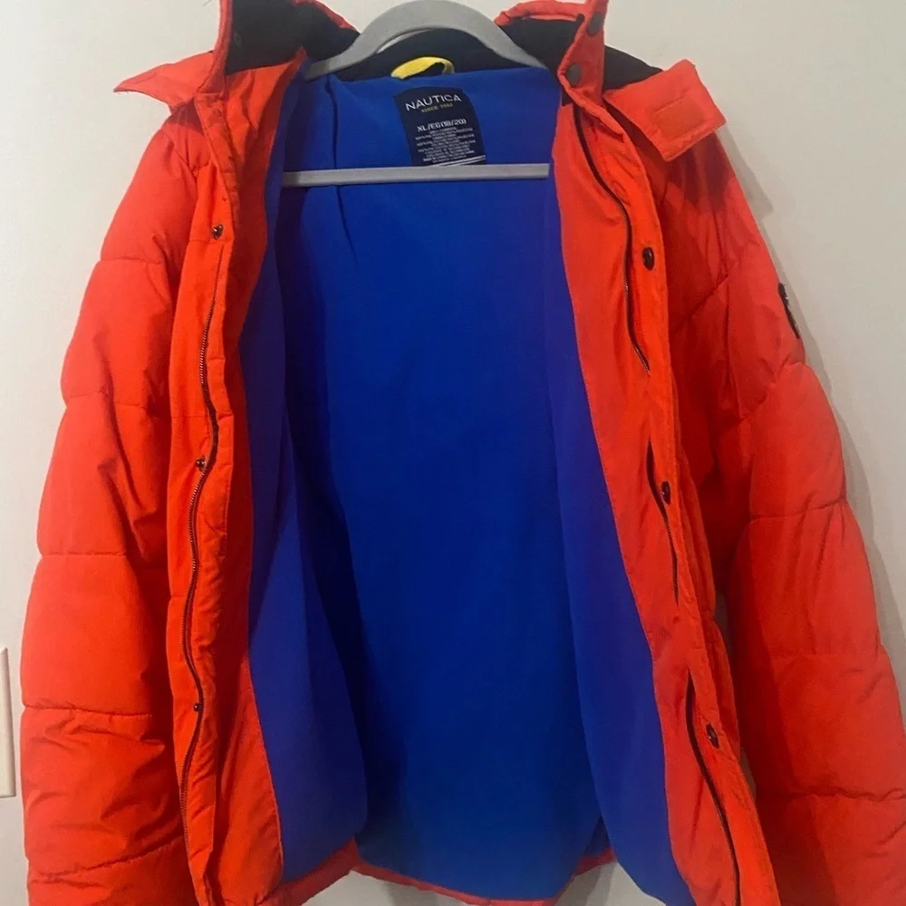 Nautica Kids Bright Orange Puffer Coat Jacket